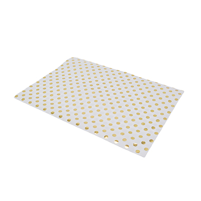 Papier de soie blanc à pois doré à chaud 50x70cm 17g/m² – Paquet de 120 feuilles - Papiers de soie-1