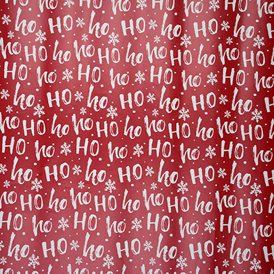 Papier cadeau rouge Ho Ho Ho flocons blancs 70 cm x 50 m 80 g/m² – Le rouleau - Papier cadeaux couchés à motifs