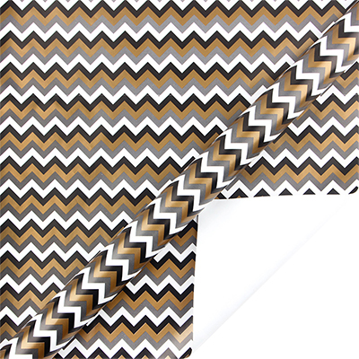 Papier cadeau zig zag noir, cuivre, gris & blanc 70 cm x 50 m 80 g/m² – Le rouleau - Papier cadeaux couchés à motifs