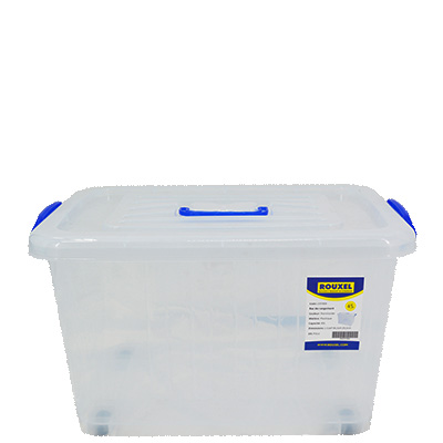 Bac de rangement plastique 45L translucide 51 x 36,5 x 29,5 cm - Bacs de rangement