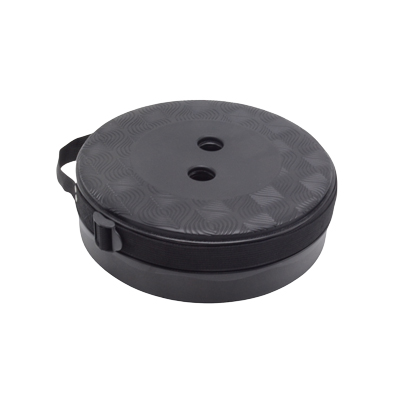 Tabouret télescopique pliant noir plastique Ø25cm H45cm, coussin intégré - Tabourets marchepieds-2