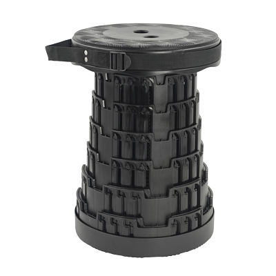 Tabouret télescopique pliant noir plastique Ø25cm H45cm, coussin intégré - Tabourets marchepieds-10