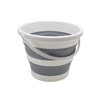 Seau pliable 12L avec poignée ergonomique plastique blanc / gris - Lavage sols-1