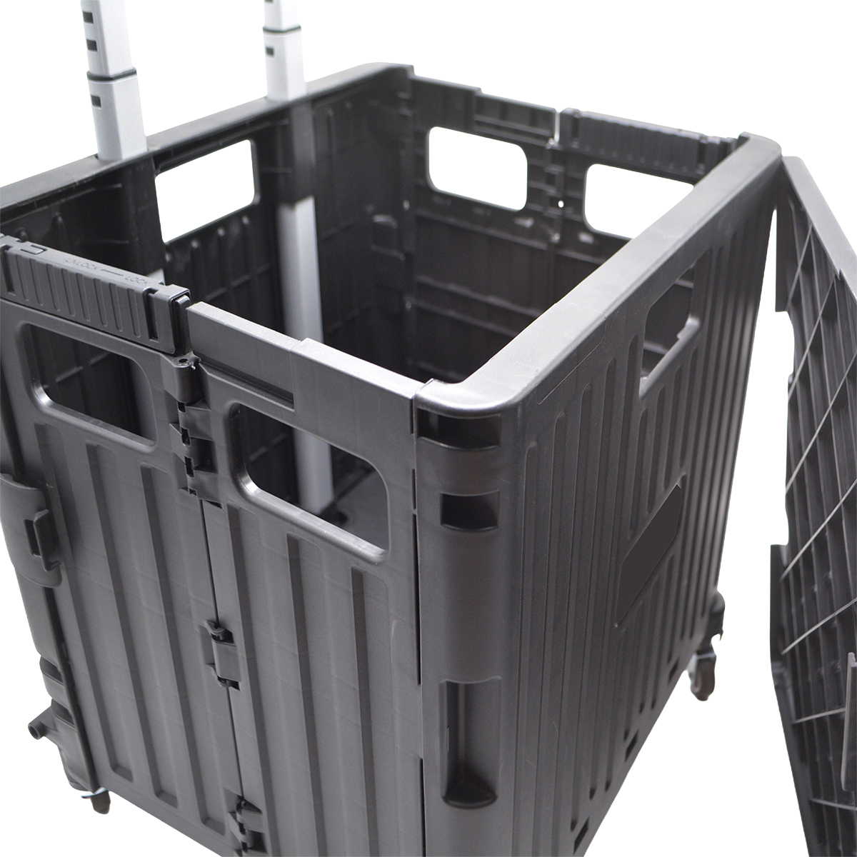 Bac pliant 53 L avec roulettes et poignée télescopique – chariot caisse mobile - Porte-blocs et Porte-documents-3