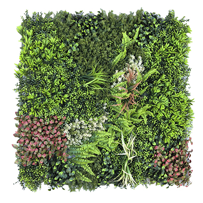 Mur végétal artificiel urbain 100 x 100 cm - Panneau mural - Plantes et fleurs artificielles