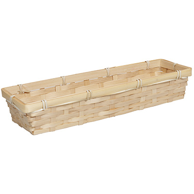 Corbeille bambou rectangulaire naturel 36 x 11 x 6 cm, paquet de 10 - Corbeilles bambou