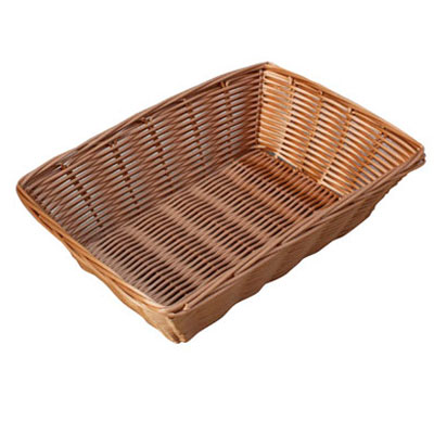 Corbeille manne rectangulaire plastique marron 27 x 19,5 x 8 cm - Vanneries
