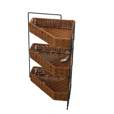Panier présentoir viennoiseries d'angle 3 niveaux 33 x 33 x 60 cm - Vanneries-1