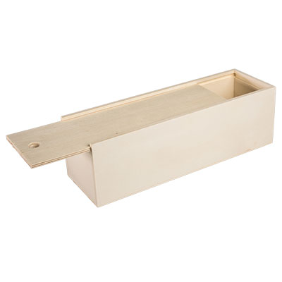 Coffret bois avec couvercle coulissant - 1 bouteille - 10,8 x 33,5 cm - Coffrets pour bouteilles de vin, Boîtes pour bouteilles de vin-1