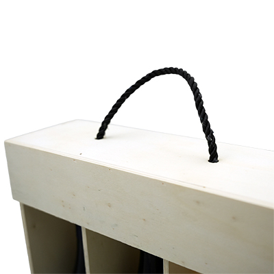 Coffret bois ouvert en façade - 3 bouteilles - 30,8 x 37,5 cm - Coffrets pour bouteilles de vin, Boîtes pour bouteilles de vin-2