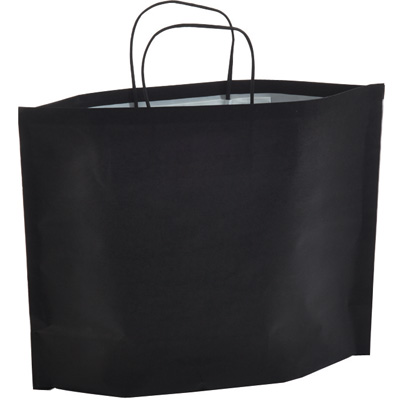 Sac kraft noir à poignées torsadées 46+15x31,5cm 90g/m² (x50) - Sacs kraft couleur poignées torsadées