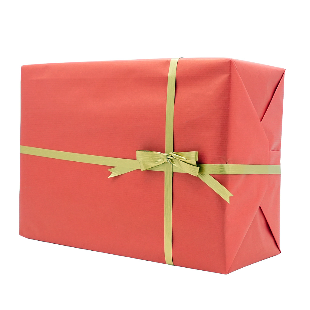Papier cadeau kraft vergé rouge cerise uni 70 cm x 100 m 60 g/m² – le rouleau - Papiers cadeaux unis-1