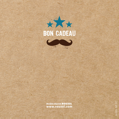 Bon cadeau Moustache kraft / rouge 12x12cm + enveloppe - Bons cadeaux-2