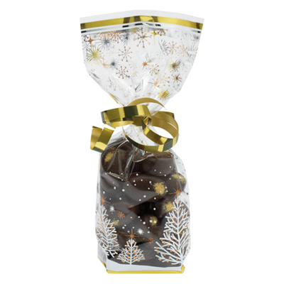 Sachets confiserie Noël scintillant - L 10 x 22 cm - par 100 - Sachets bonbon, Sachets confiserie