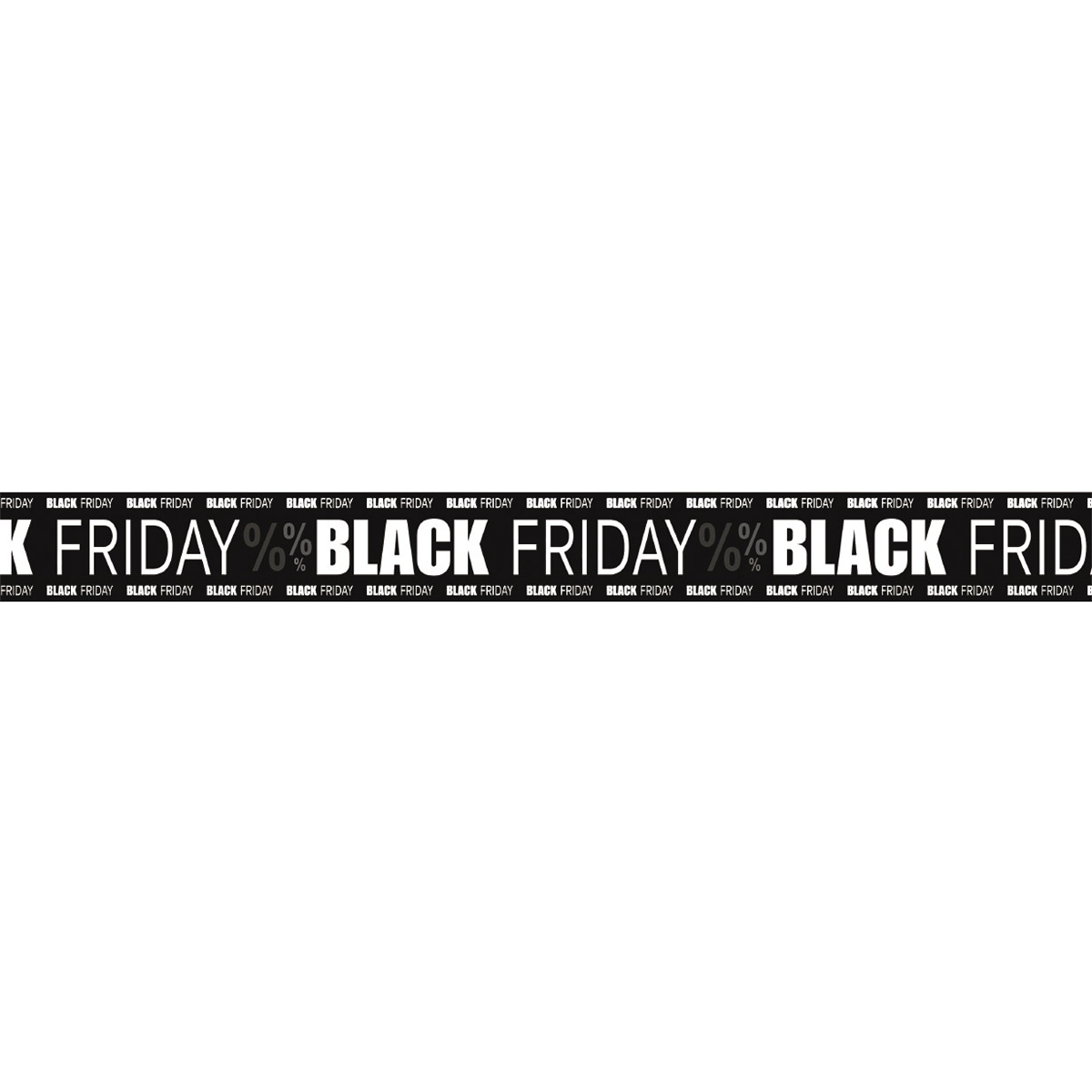 Banderole BLACK FRIDAY 15 cm x 10 m Noir / Blanc - Black Friday