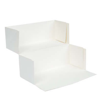 Boîte à bûche de Noël blanche 30 x 11 x H 10 cm 220 g/m² - Paquet de 25 - Boîtes à bûches-1