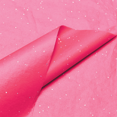 Papier de soie rose pailleté 17g/m² 50 x 75 cm, 240 feuilles - Papiers de soie