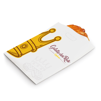 Sac galette des Rois ingraissable poignées renfort carton 30 x 3 x 35 cm - Lot de 100 - Poches, sacs, papiers pâtissiers