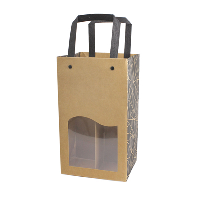 Sac kraft pour 4 bouteilles de bière 25 à 33 cl 15 + 15 x 26 cm, paquet de 10 - Mètres de bières, Emballages pour bouteilles de bières