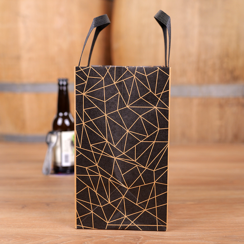 Sac kraft pour 4 bouteilles de bière 25 à 33 cl 15 + 15 x 26 cm, paquet de 10 - Mètres de bières, Emballages pour bouteilles de bières-4