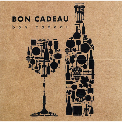 Bon cadeau kraft motif caviste brun / noir 12 x 12 cm - Paquet de 12 - Bons cadeaux-1