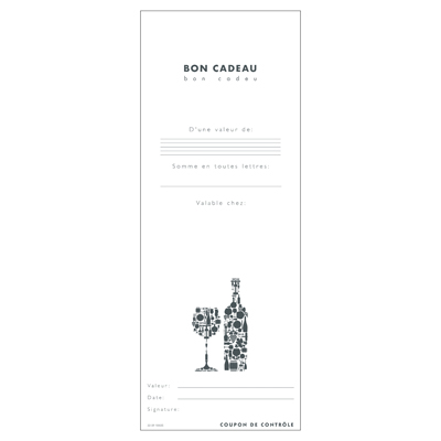 Bon cadeau kraft motif caviste brun / noir 12 x 12 cm - Paquet de 12 - Bons cadeaux-3