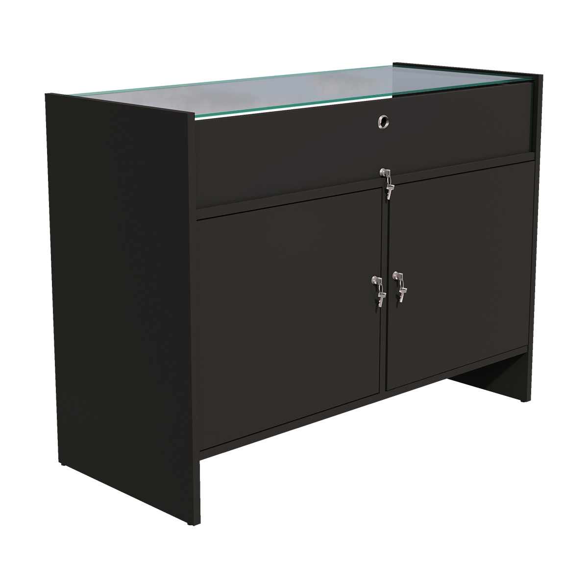 Comptoir vitrine noir mat 118,1 x 50,5 x 88 cm - Comptoirs Easy-1