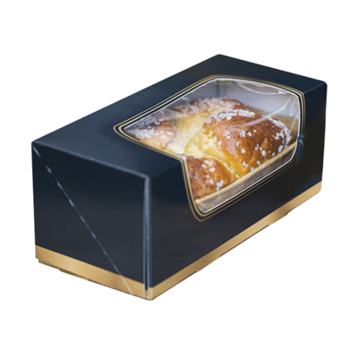 Boîte à bûche à fenêtre noir / or 25 x 11 x H 10 cm - Paquet de 25 - Boîtes à bûches