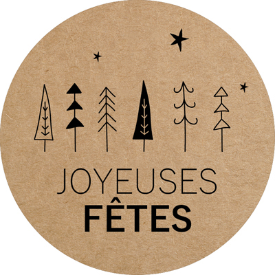 Étiquettes adhésives JOYEUSES FÊTES - Étiquettes Noël