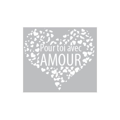 Sticker Saint Valentin Pour toi avec AMOUR 50 x 50 cm blanc - Affiches St Valentin