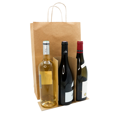 Sacs kraft 3 bouteilles - Sacs pour bouteilles de vin-5