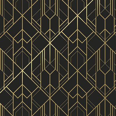 Papier cadeau Art Grafik couché blanc 70 cm x 25 m, noir / or, 80 g/m² - Papier cadeaux couchés à motifs-1