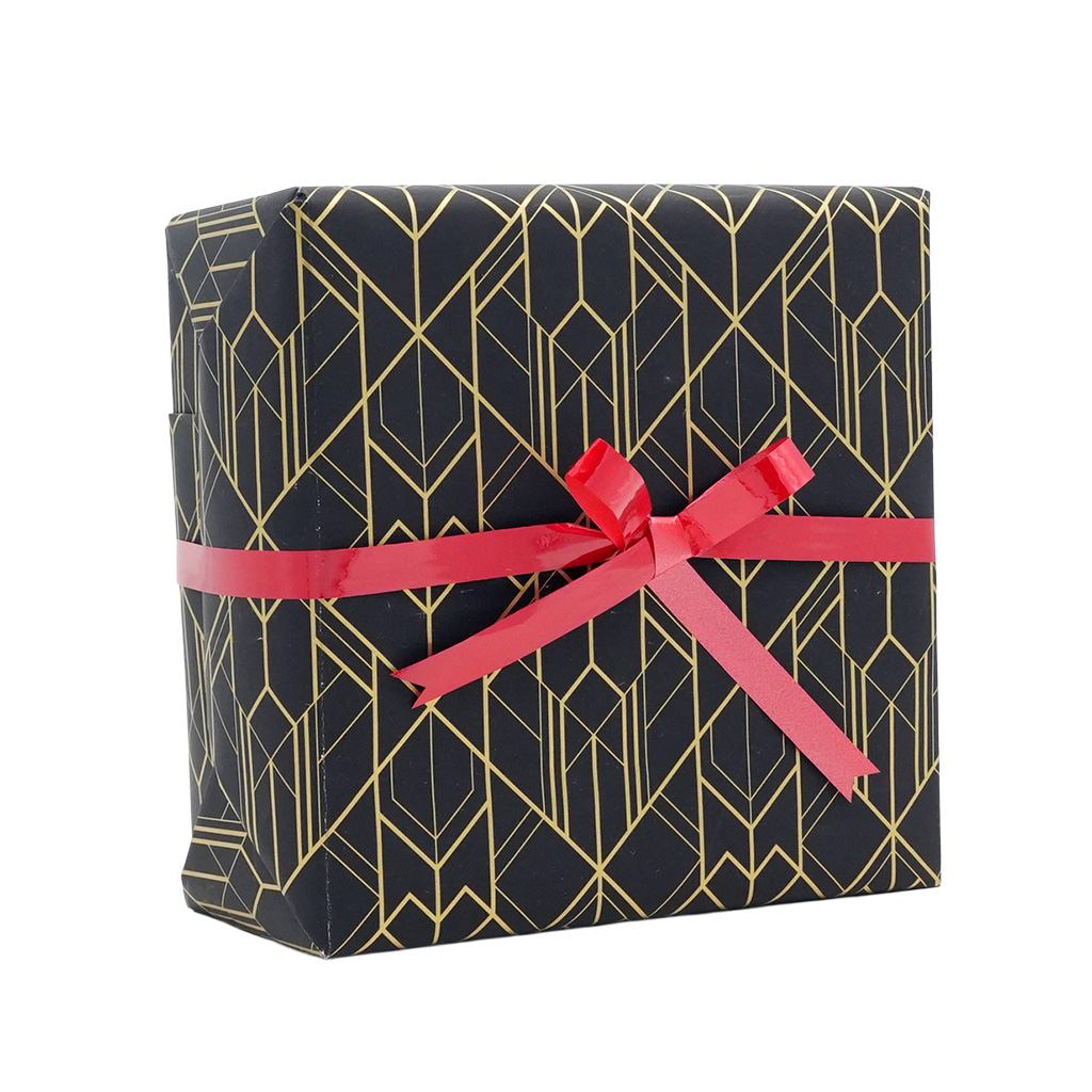 Papier cadeau Art Grafik couché blanc 70 cm x 25 m, noir / or, 80 g/m² - Papier cadeaux couchés à motifs-3