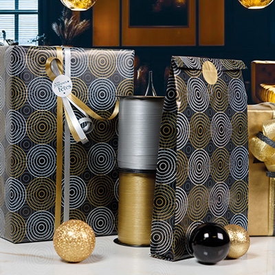 Pochette cadeau papier Perrine 24 + 7,5 x H 41 cm - Lot de 150 - Pochettes cadeaux à motifs-1