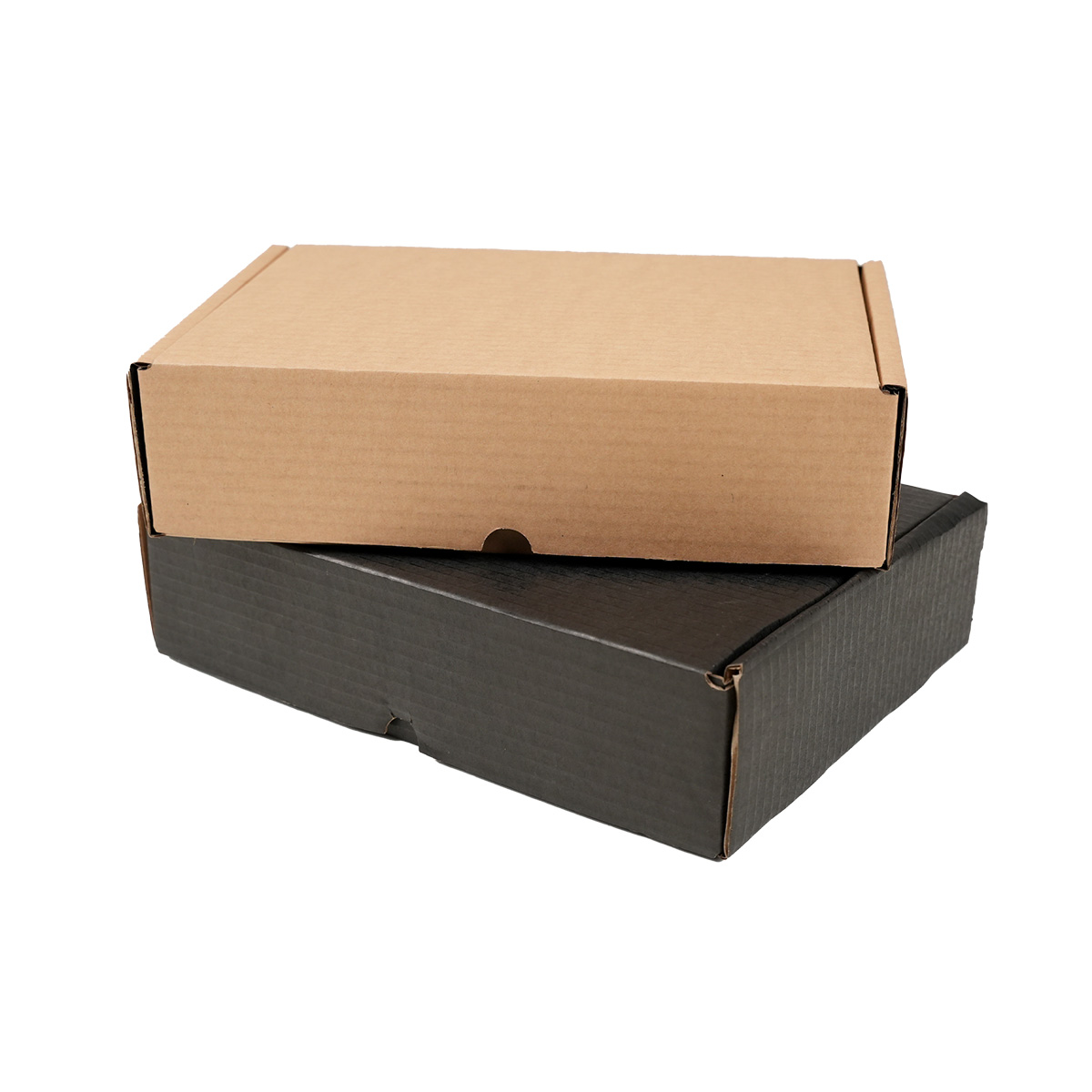 Boîte carton - boîte cadeau brun / noir 27,6 + 20,7 x 7 cm, paquet de 20 - Boites cadeaux carton pliables