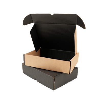 Boîte carton - boîte cadeau brun / noir 27,6 + 20,7 x 7 cm, paquet de 20 - Boites cadeaux carton pliables-3