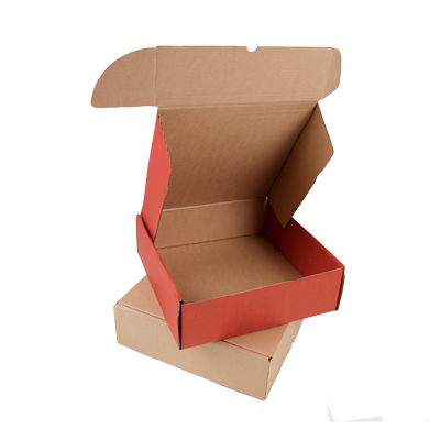 Boîte carton - boîte cadeau brun / rouge 27,6 + 20,7 x 7 cm, paquet de 20 - Boites cadeaux carton pliables-3