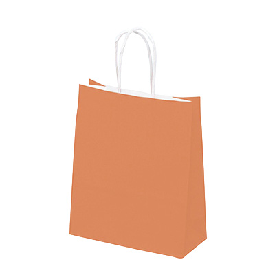 Sac kraft Terre de Sienne à poignées torsadées 24+12x31cm 90g/m² (x50) - Sacs kraft couleur poignées torsadées