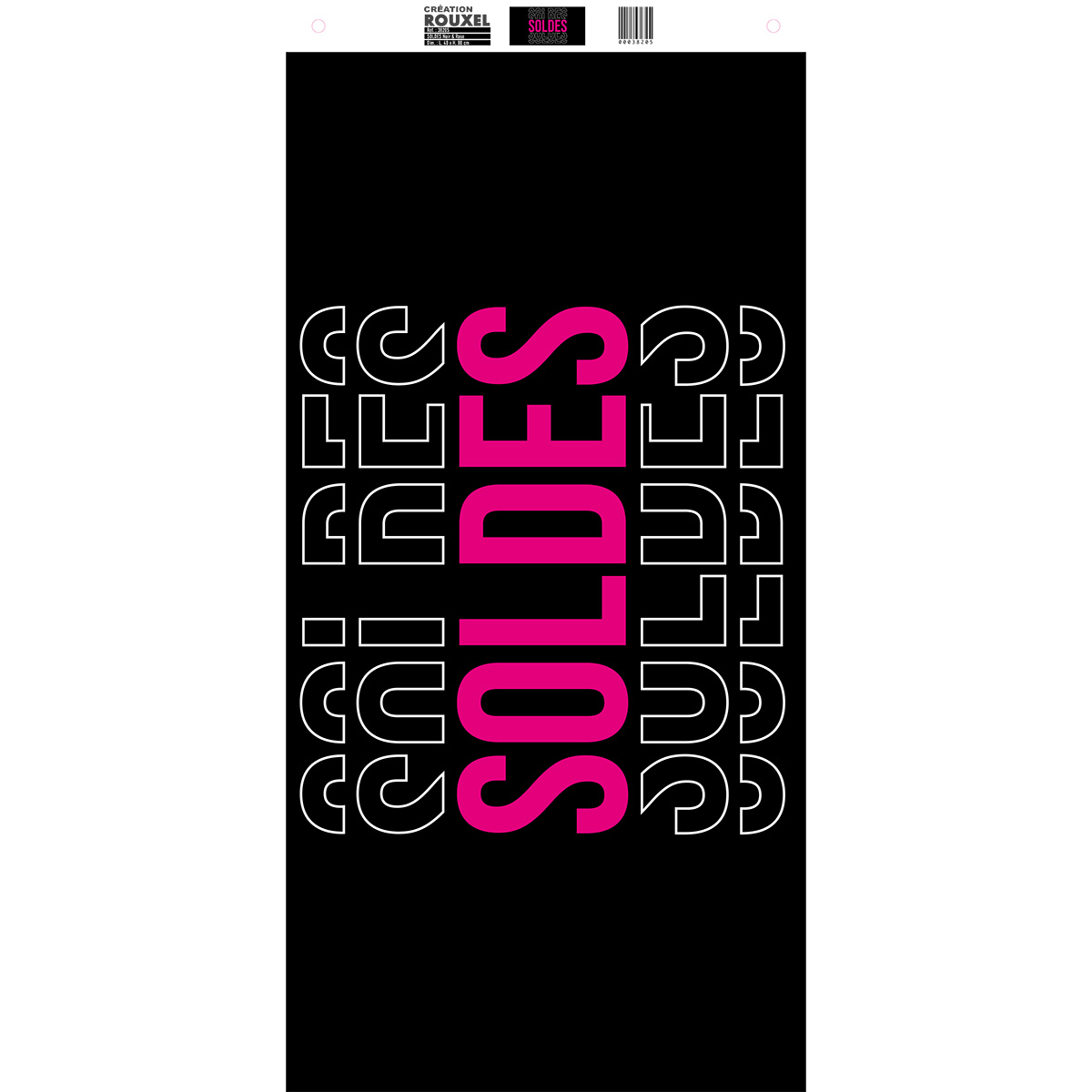Affiche Soldes magasin horizontale 80 x 40 cm - Affiche promo - Rose/Blanc - Affiches Soldes