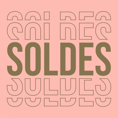 Affiche Soldes magasin carrée 38 x 38 cm - Affiche promo - Rose/Blanc - Affiches Soldes