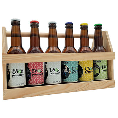 Panier porte bouteilles de bières en bois - caisse à  bouteilles 10 bières 50cl - Mètres de bières, Emballages pour bouteilles de bières-2