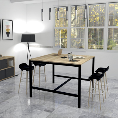 Table haute Astrolite 140 x 80 x H 105 cm noir/ nebraska - Buronomic© - Bureaux Astrolite-1