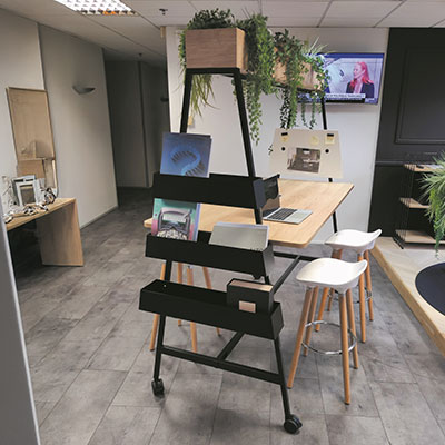 Kit de 3 bacs de rangement pour table Alto 12 x 12 cm noir - Buronomic©  - Mobilier coworking