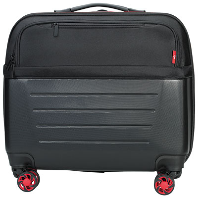 Trolley valise porte-documents à roulettes - coque noir / rouge - Porte-blocs et Porte-documents