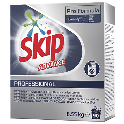 Lessive poudre Skip Professionnal Advance - 90 lavages - 8,55 kg - Lessives