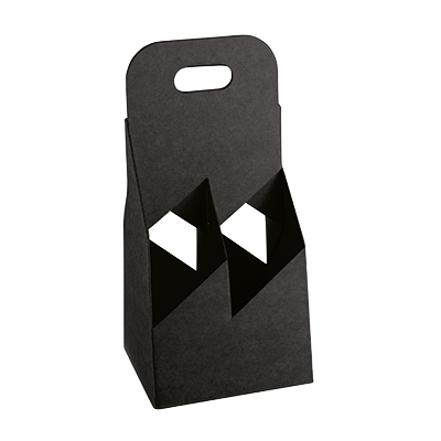 Porte-bouteilles carton 4 bières Long Neck 33 cl noir 13 x 13 x 29 cm - Mètres de bières, Emballages pour bouteilles de bières