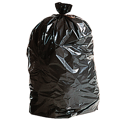Sacs poubelle 110L noirs avec lien à nouer en PEBD 35µ, rouleau de 25 sacs - Sacs poubelle