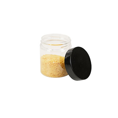 Pot PET cylindrique transparent avec couvercle vissant noir - 75 ml - carton de 616 unités - Bouteilles et pots cylindriques-3