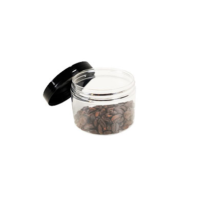 Pot PET cylindrique transparent avec couvercle vissant noir - 150 ml - carton de 315 unités - Bouteilles et pots cylindriques-2