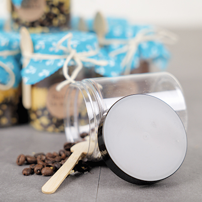 Pot PET cylindrique transparent avec couvercle vissant noir - 250 ml - carton de 135 unités - Bouteilles et pots cylindriques-3